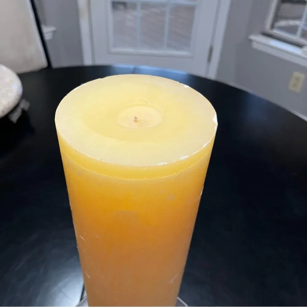 NEW Pottery Barn Timber Pillar Cylinder Centerpiece Long Burning Wax Candle 12”
